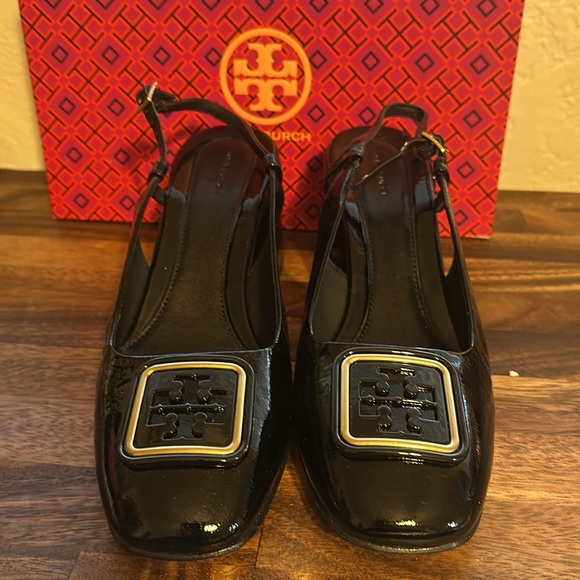Tory Burch Georgia Slingback 70mm Perfect Black NIB - Picture 2 of 4